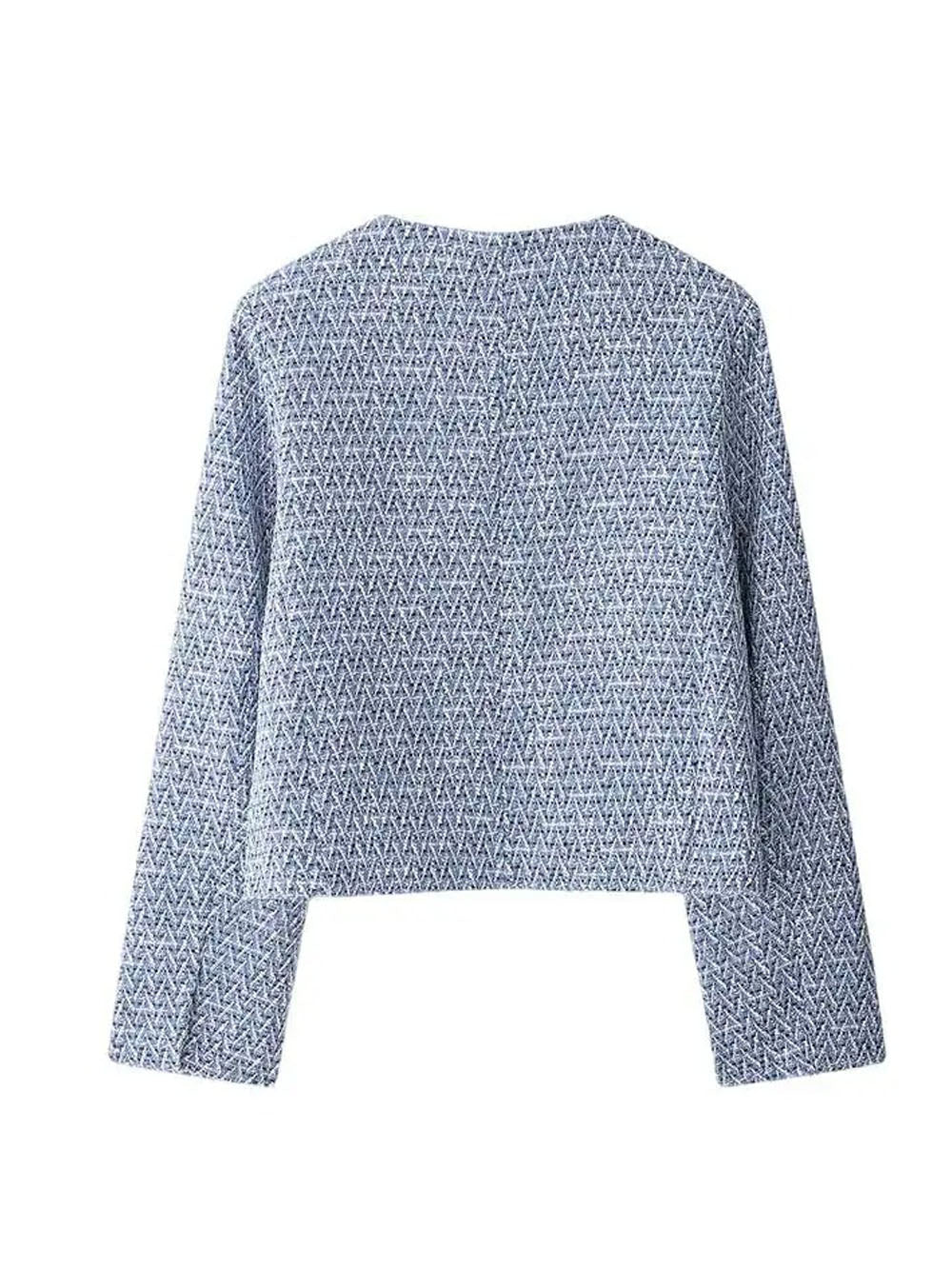 Charlotte Tweed Cropped Button Jacket - Fashion Pov