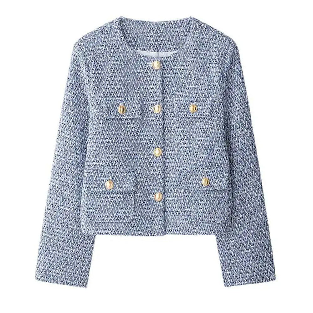 Charlotte Tweed Cropped Button Jacket - Fashion Pov