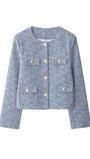 Charlotte Tweed Cropped Button Jacket - Fashion Pov