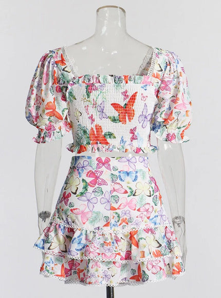 Chey Slim Ruffle Top & Skirt Set - Fashion Pov