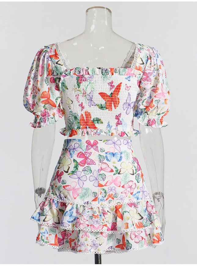 Chey Slim Ruffle Top & Skirt Set - Fashion Pov