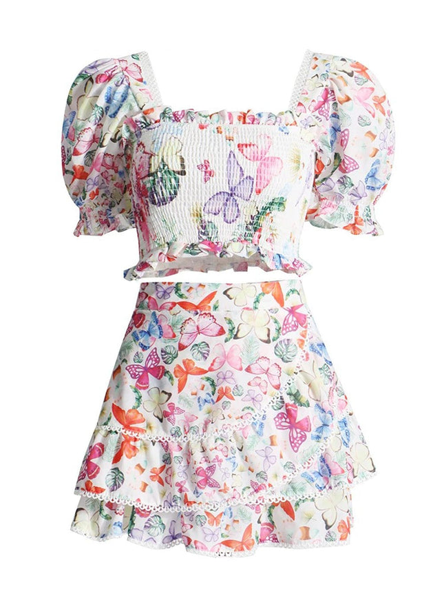 Chey Slim Ruffle Top & Skirt Set - Fashion Pov