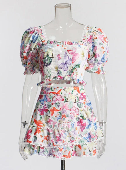 Chey Slim Ruffle Top & Skirt Set - Fashion Pov