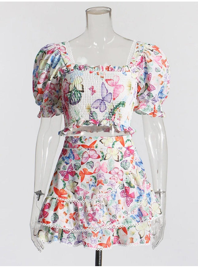 Chey Slim Ruffle Top & Skirt Set - Fashion Pov