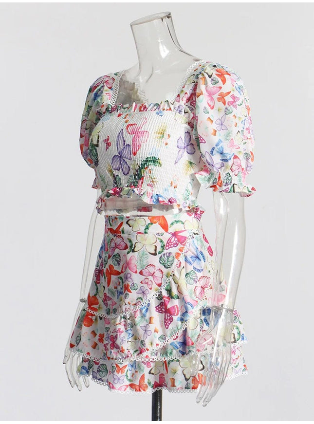 Chey Slim Ruffle Top & Skirt Set - Fashion Pov