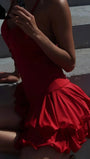 Chloe Halter Ruffled Mini Dress - Fashion Pov
