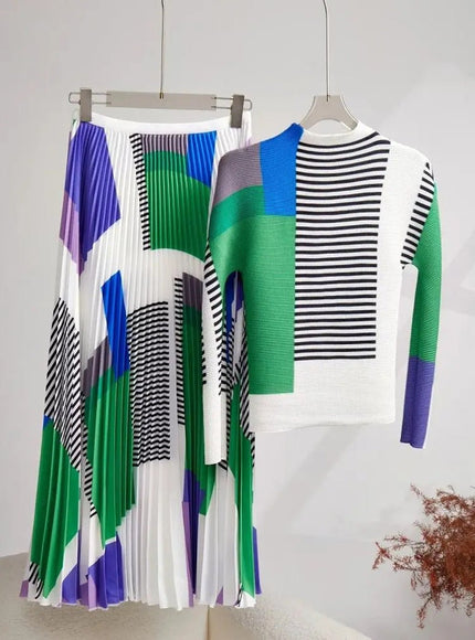 Chloe Long Sleeve Skirt & Top Set - Fashion Pov