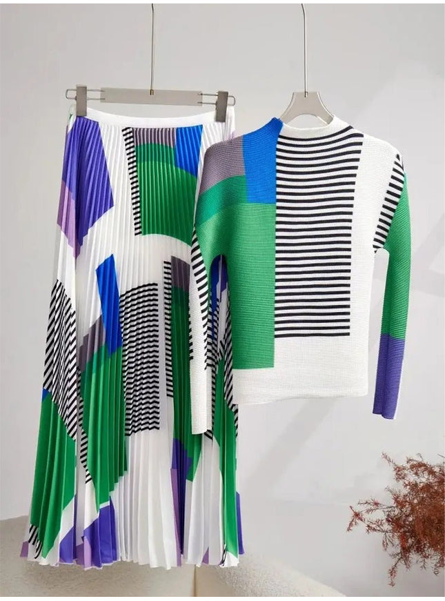 Chloe Long Sleeve Skirt & Top Set - Fashion Pov