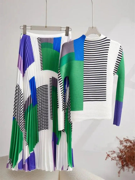 Chloe Long Sleeve Skirt & Top Set - Fashion Pov