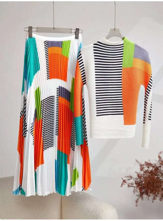 Chloe Long Sleeve Skirt & Top Set - Fashion Pov