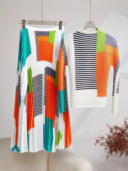 Chloe Long Sleeve Skirt & Top Set - Fashion Pov