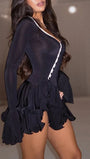 Chloe Ruffled Flare Mini Dress - Fashion Pov