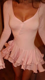 Chloe Ruffled Flare Mini Dress - Fashion Pov