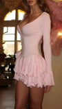 Chloe Ruffled Flare Mini Dress - Fashion Pov