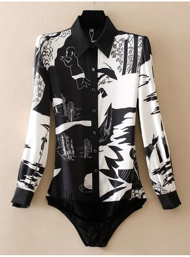 Claire Chiffon Bodysuit Shirt - Fashion Pov