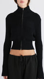 Claire Zip Turtleneck Knit Cardigan - Fashion Pov