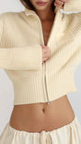Claire Zip Turtleneck Knit Cardigan - Fashion Pov