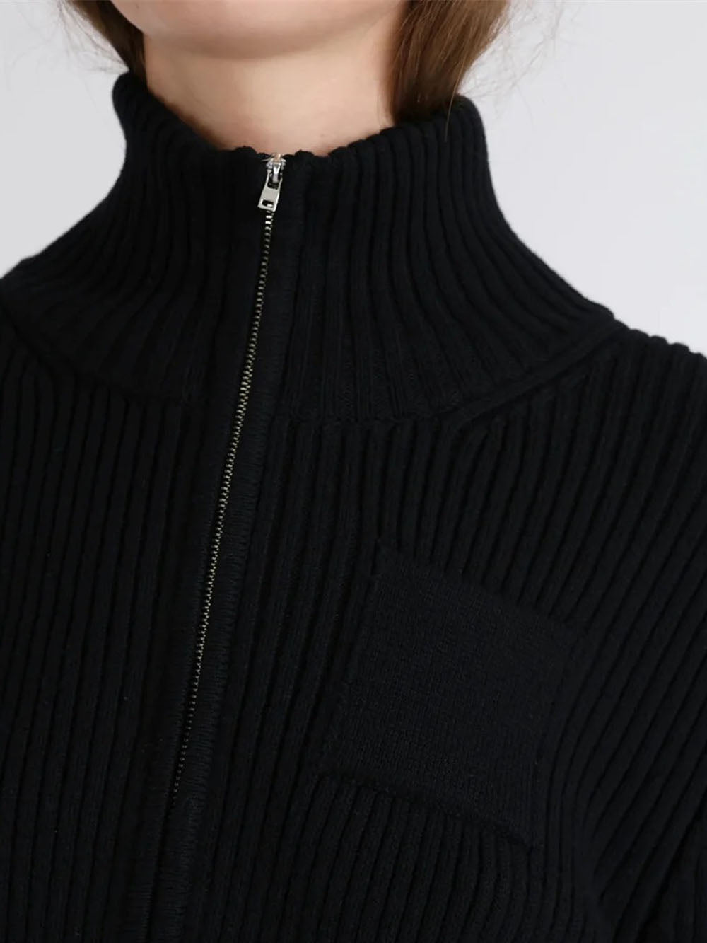 Claire Zip Turtleneck Knit Cardigan - Fashion Pov
