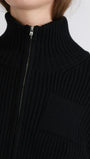 Claire Zip Turtleneck Knit Cardigan - Fashion Pov