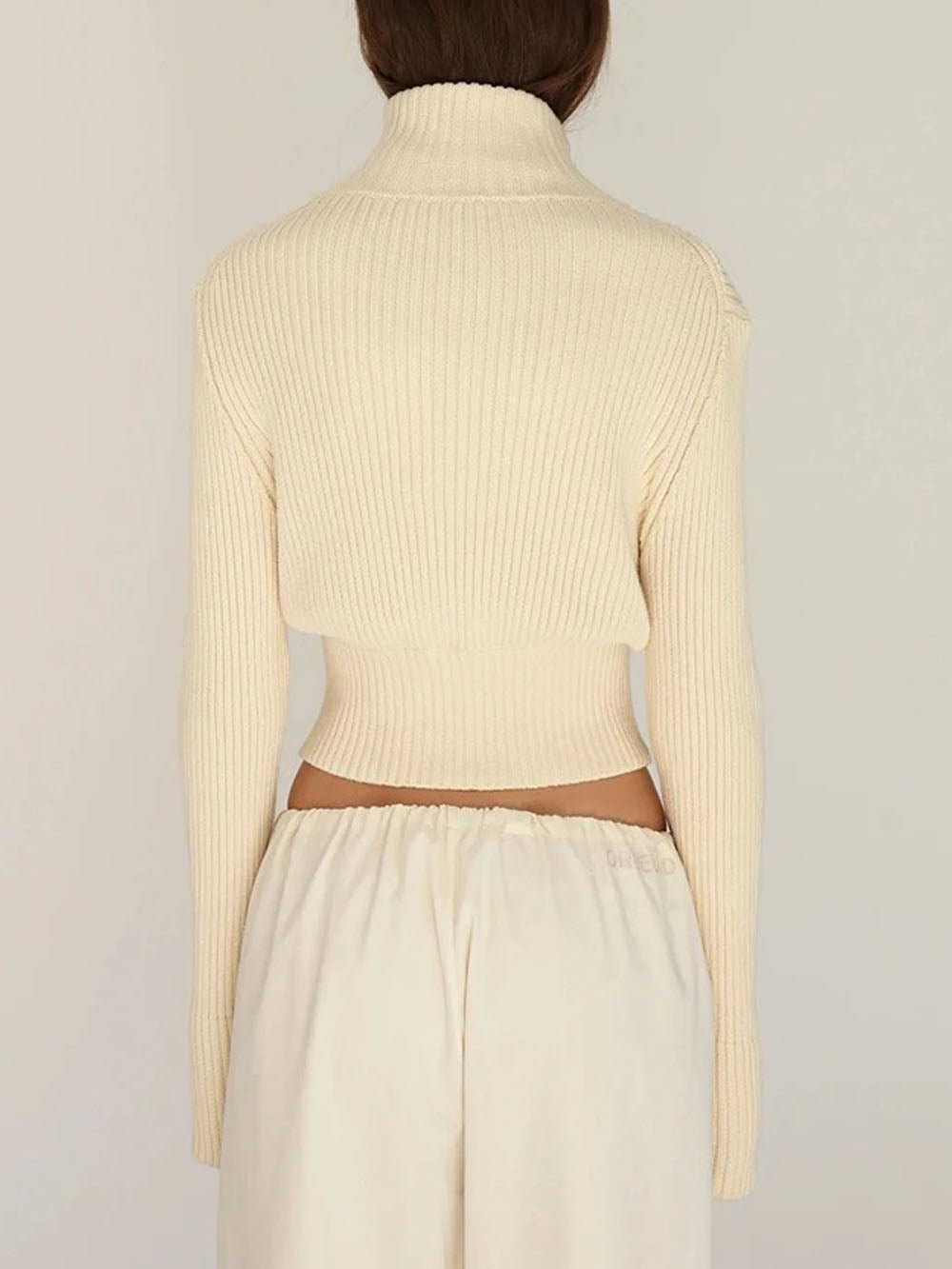 Claire Zip Turtleneck Knit Cardigan - Fashion Pov