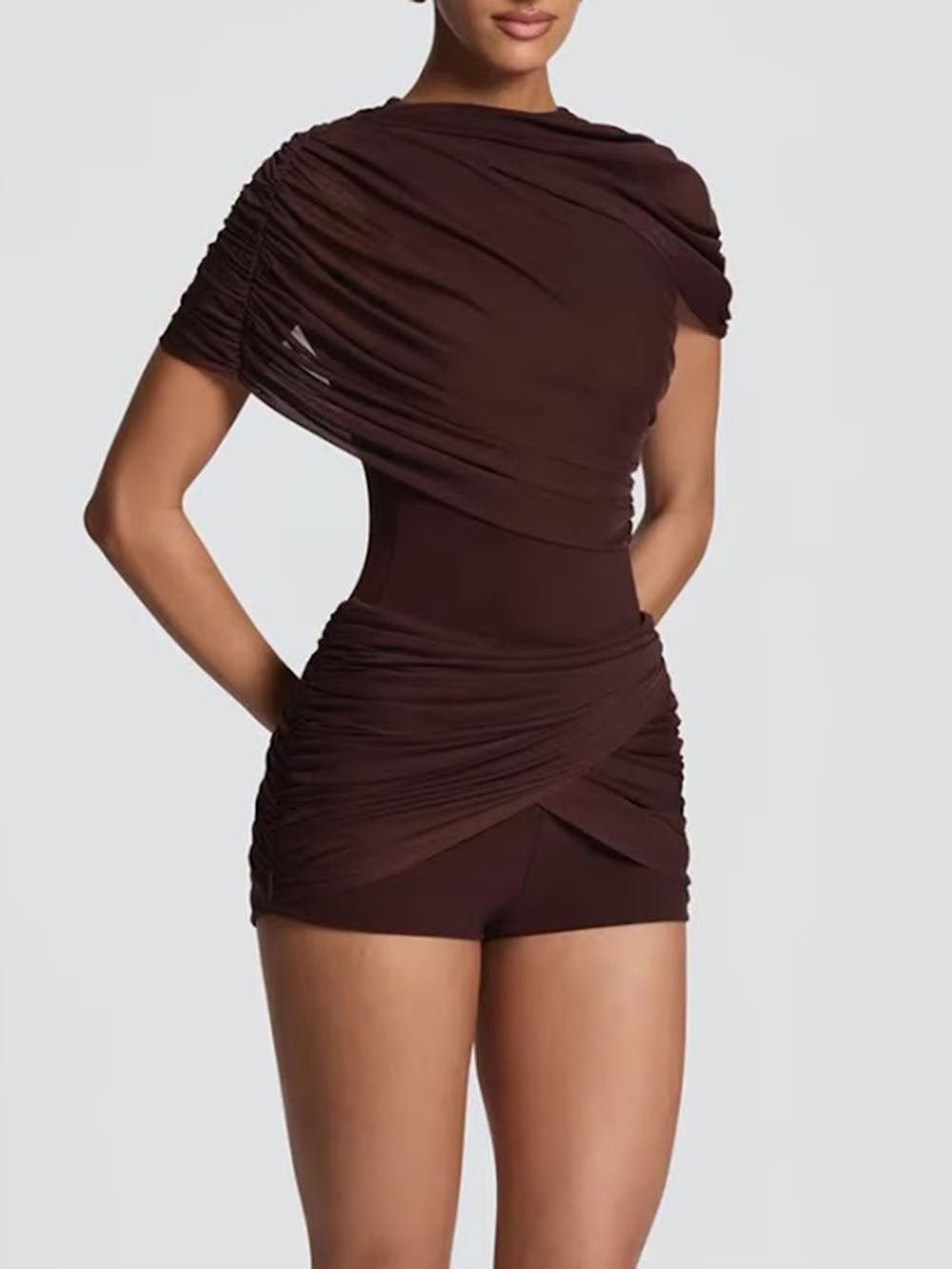 Clara Draped Cut-Out Mini Dress - Fashion Pov