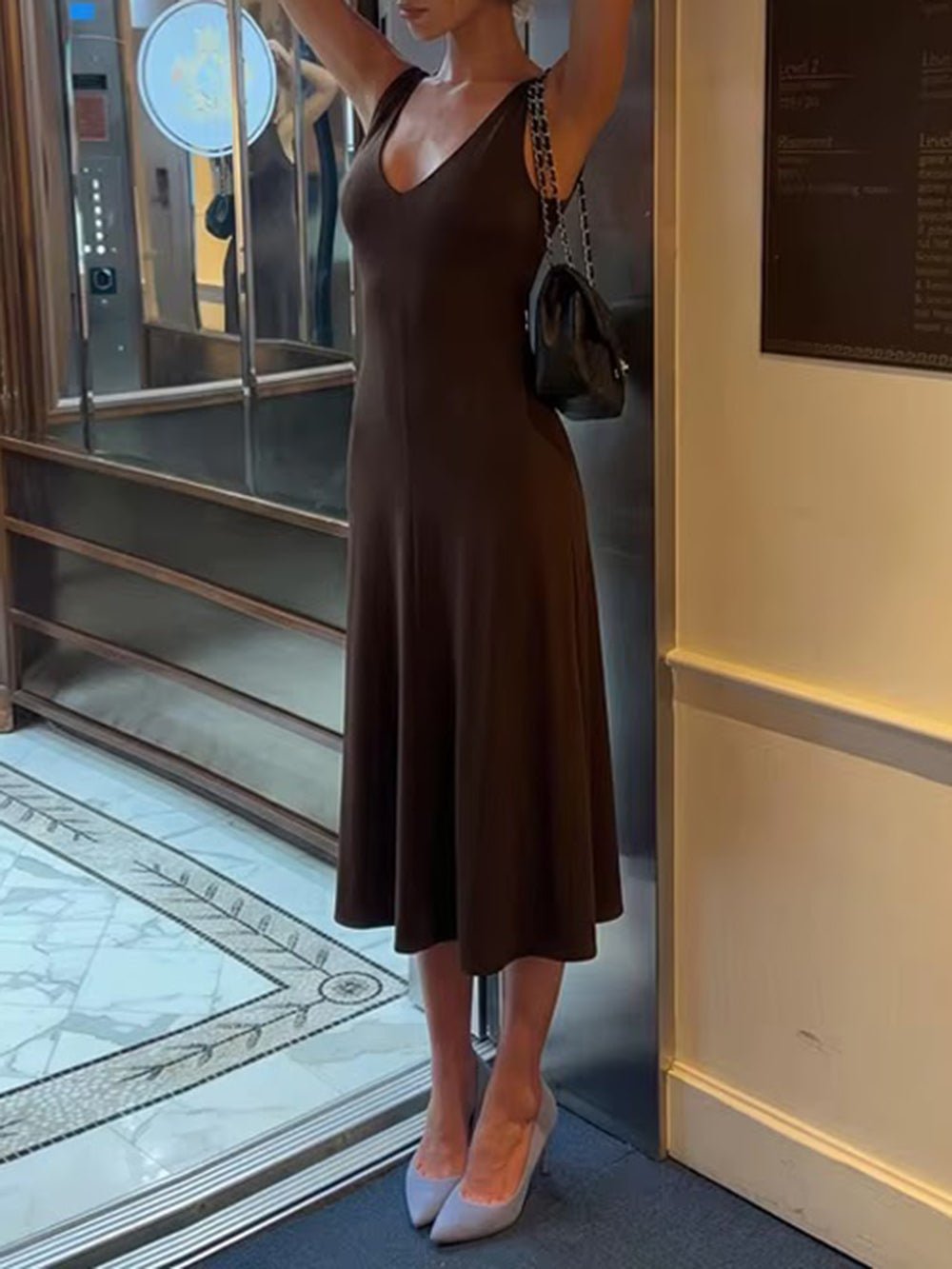 Clara Scoop Neck Flared Midi Dress - Fashion Pov