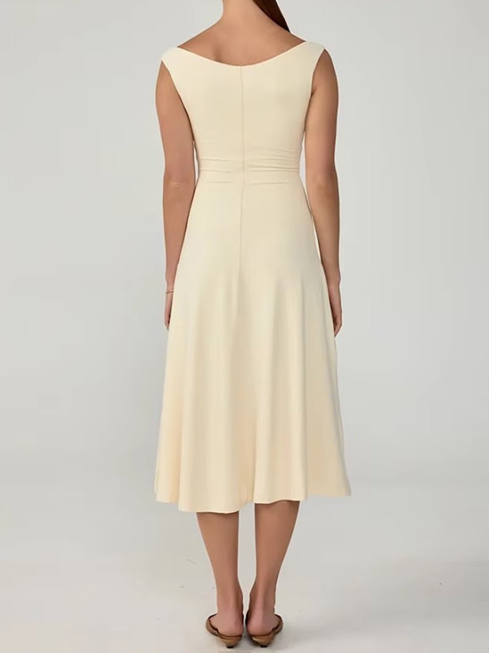 Clara Scoop Neck Flared Midi Dress - Fashion Pov