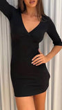 Clara V - Neck Mini Dress - Fashion Pov