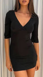 Clara V - Neck Mini Dress - Fashion Pov