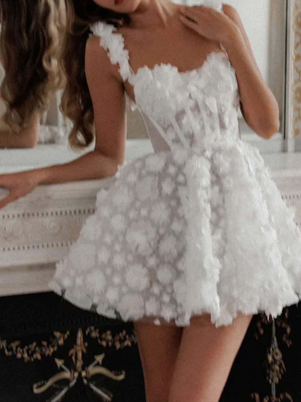 clementine mini dress white Clementine Lace Mini Dress White / 10