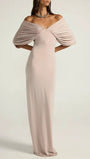 Colette Off Shoulder Draped Gown - Fashion Pov
