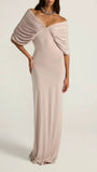 Colette Off Shoulder Draped Gown - Fashion Pov