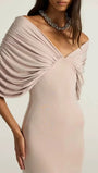 Colette Off Shoulder Draped Gown - Fashion Pov