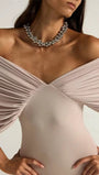 Colette Off Shoulder Draped Gown - Fashion Pov