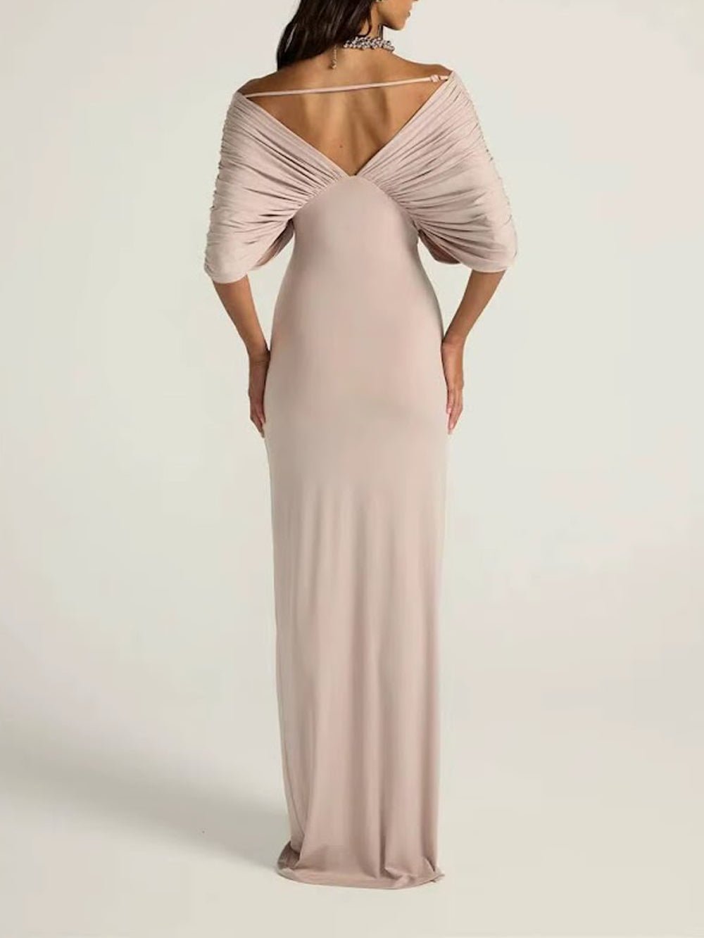 Colette Off Shoulder Draped Gown - Fashion Pov