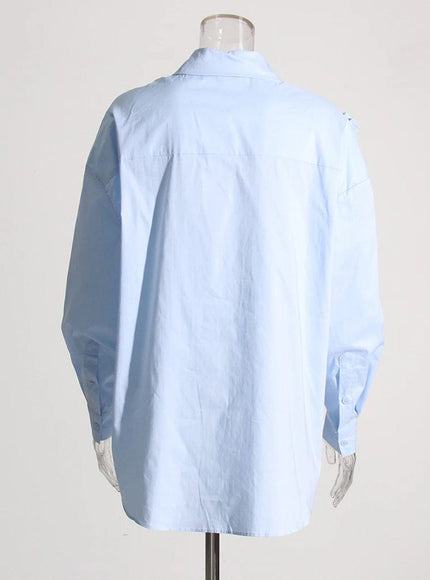 Daegan Casual Button Appliques Shirt - Fashion Pov