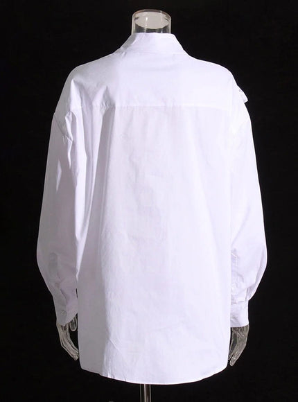 Daegan Casual Button Appliques Shirt - Fashion Pov