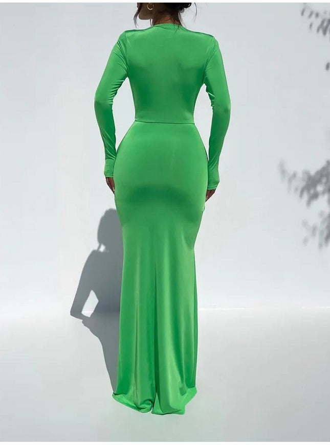 Daisy Bodycon Split Maxi Dress - Fashion Pov