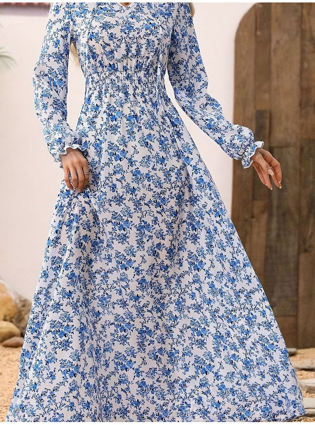 Daisy Floral Long Sleeve Maxi Dress - Fashion Pov