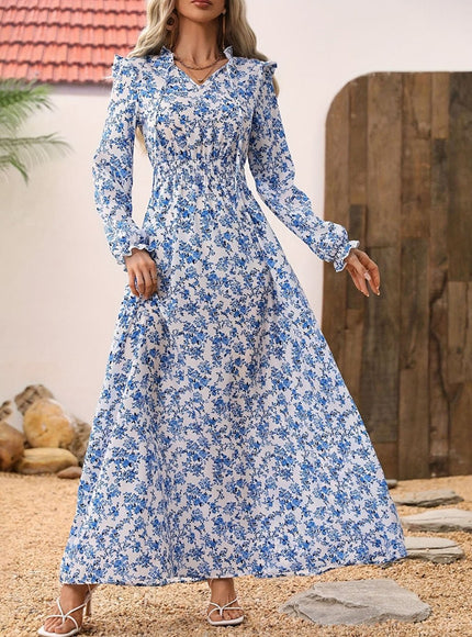 Daisy Floral Long Sleeve Maxi Dress - Fashion Pov