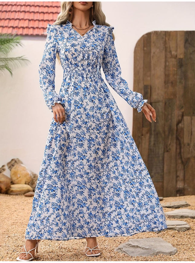 Daisy Floral Long Sleeve Maxi Dress - Fashion Pov