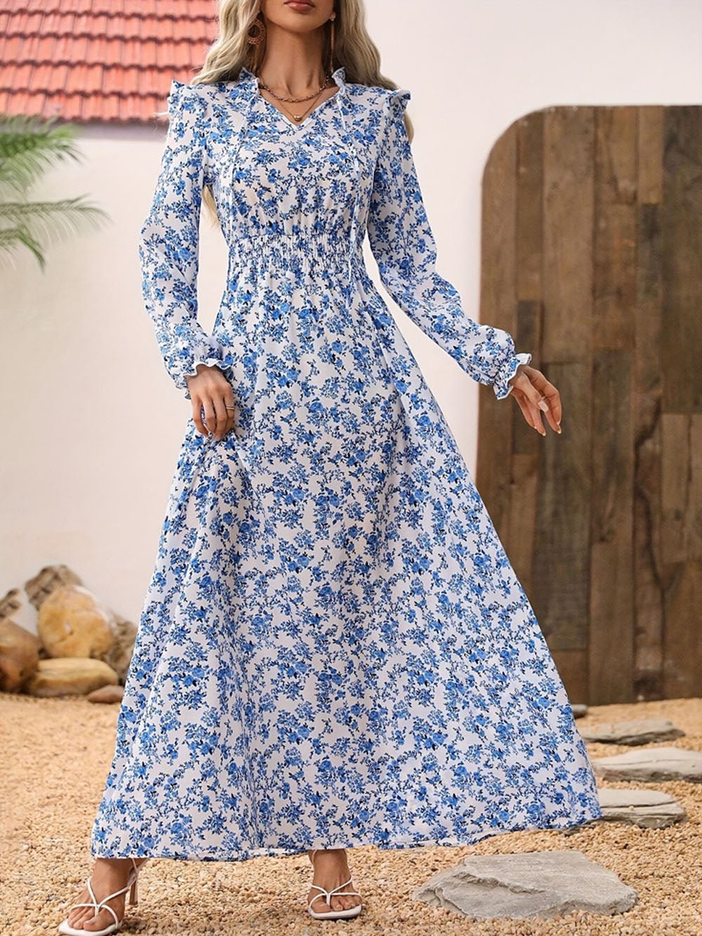 Daisy Floral Long Sleeve Maxi Dress - Fashion Pov