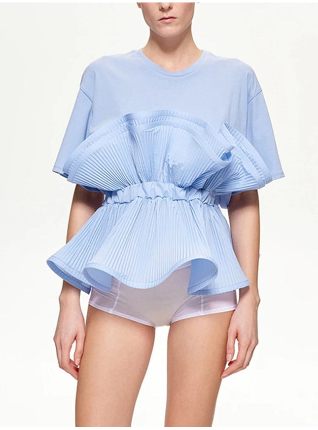 Dallis Sleeve Ruffles Mini Shirt - Fashion Pov