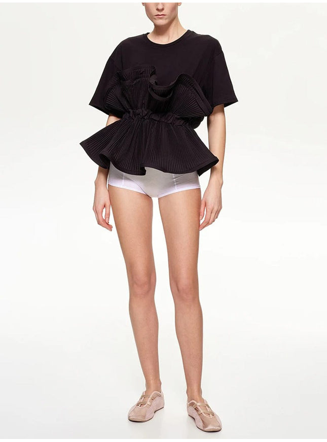 Dallis Sleeve Ruffles Mini Shirt - Fashion Pov