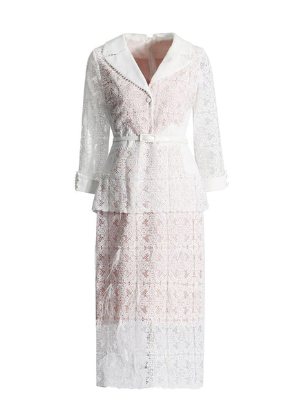 Damian Hollow Out Midi Dress - Fashion Pov