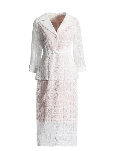 Damian Hollow Out Midi Dress - Fashion Pov