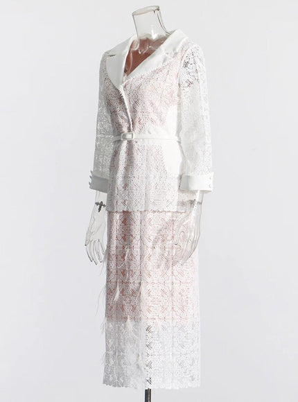 Damian Hollow Out Midi Dress - Fashion Pov
