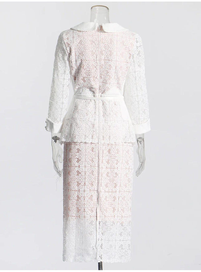 Damian Hollow Out Midi Dress - Fashion Pov