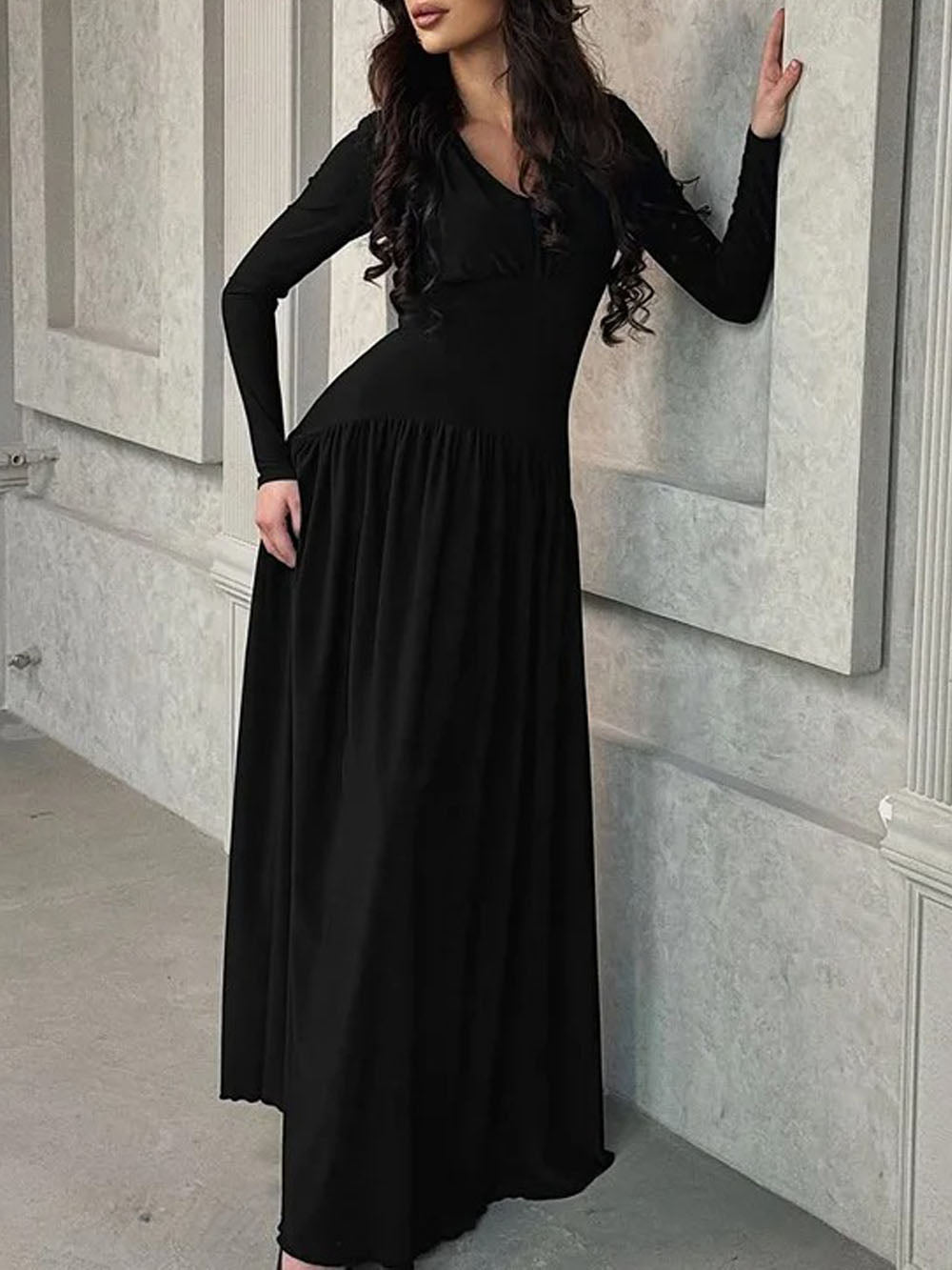 Daniela Long Sleeve Maxi Dress - Fashion Pov