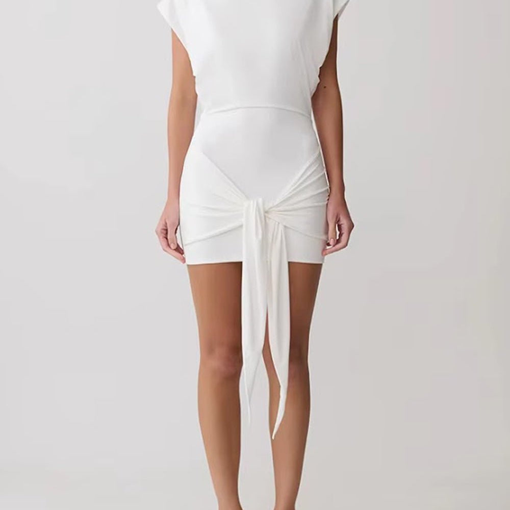 Daphne Draped Sash Mini Dress - Fashion Pov